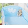 Biancheria Letto 3 parti Paracolpi Blu a Strisce Cuori
