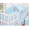 Biancheria Letto 3 parti Paracolpi Blu a Strisce Cuori
