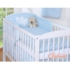 Biancheria Letto 3 parti Paracolpi Blu Fiori Fiori Cuori