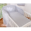 Biancheria Letto Neonato 2 parti Grigio Pois Bianchi Cuori