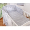 Biancheria Letto Neonato 2 parti Grigio Pois Bianchi Cuori