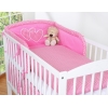Biancheria Letto Neonato 2 parti Rosa a Scacchi Cuori