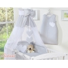 Biancheria Notte Lettino Bambino 5 parti Grigio Cuori