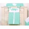 Borsa per Pannolini per Lettino Bambini Menta Pois Bianchi Cuori