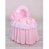 culla vimini bambole rosa