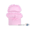 Carrozzina in Rattan per le Bambole Rosa Bianca Pois Bianchi