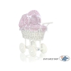 Carrozzina in Rattan per le Bambole Rosa Fiori Fiori