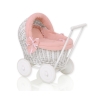 Carrozzina in Vimini Vintage Bambole Rosa Scuro