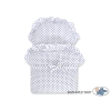 Carrozzina per Bambole Rattan Creme Bianca Blu Navy Pois Bianchi