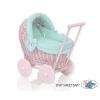 Carrozzina per Bambole Rattan Menta Rosa