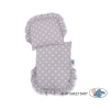 Carrozzina per Bambole Rattan Rosa Bianca Grigio Pois Bianchi