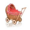 Carrozzina Vimini Bambole Rosso Pois Bianchi
