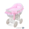 Cesta con Cappottina di Vimini Rosa Carine per Ragazze