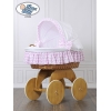 Cesta Vimini Neonato con Ruote Rosa Rosa Hanna