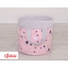 Cestino per i Giochi Doppia Faccia M Blu Rosa Grigio Stelle