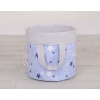 Cesto Portagiochi Bambini L Blu Grigio Stelle