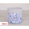 Cesto Portagiochi Bambini L Blu Grigio Stelle