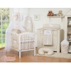 Completo Lenzuola con Baldacchino e Paracolpi 5 parti Beige Pois Bianchi Cuori