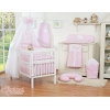 Completo Lenzuola con Baldacchino e Paracolpi 5 parti Rosa Cuori