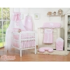 Completo Lenzuola con Baldacchino e Paracolpi 5 parti Rosa Cuori