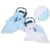 Copertina a Doppia Faccia per Seggiolino Auto Bianca Blu Chevron