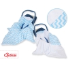 Copertina a Doppia Faccia per Seggiolino Auto Bianca Blu Chevron