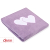 Copertina in Pile per Neonato Lilla Cuori