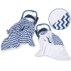 Copertina per Seggiolino Auto Bifacciale Blu Scuro Chevron