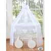 Culla Completa Neonato Baldacchino Ruote Grandi Bianca Amelia