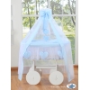 Culla Completa Neonato Baldacchino Ruote Grandi Blu Amelia