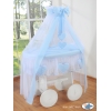 Culla Completa Neonato Baldacchino Ruote Grandi Blu Amelia