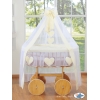 Culla Completa Neonato Baldacchino Ruote Grandi Creme Amelia