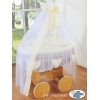 Culla Completa Neonato Baldacchino Ruote Grandi Creme Amelia