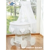 Set Completa Culla in vimini neonato bianca Amelia