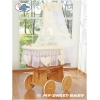 Culla con Baldacchino Piccole Ruote Biancheria Set Creme Amelia