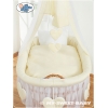 Culla con Baldacchino Piccole Ruote Biancheria Set Creme Amelia