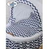 Culla con Biancheria Completa Vimini Bianca Blu Navy Hanna