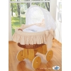 Culla con Cappotta e Ruote per Neonato Beige Gufi