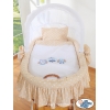 Culla con Cappotta e Ruote per Neonato Beige Gufi