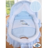 Culla con Cappotta e Ruote per Neonato Blu Luca