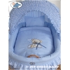 Culla con Cappotta e Ruote per Neonato Blu Nastro