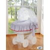 Culla con Cappotta Ruote Grandi Grigio Rosso Glamour