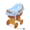 Culla con Cappottina di Vimini Blu Carine Ragazzo