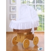 Culla con Cappottina Ruote Biancheria Set Bianca Notte