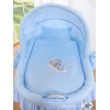 Culla con Cappottina Ruote Biancheria Set Blu Notte