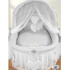 Culla con Cappottina Ruote Biancheria Set Grigio Amelia