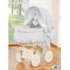 Culla con Cappottina Ruote Biancheria Set Grigio Amelia
