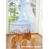 Culla con Velo e Ruote per Neonato Blu Amelia
