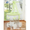 Culla con Velo e Ruote per Neonato Verde