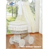 Culla con Velo Ruote Grandi Creme Bella